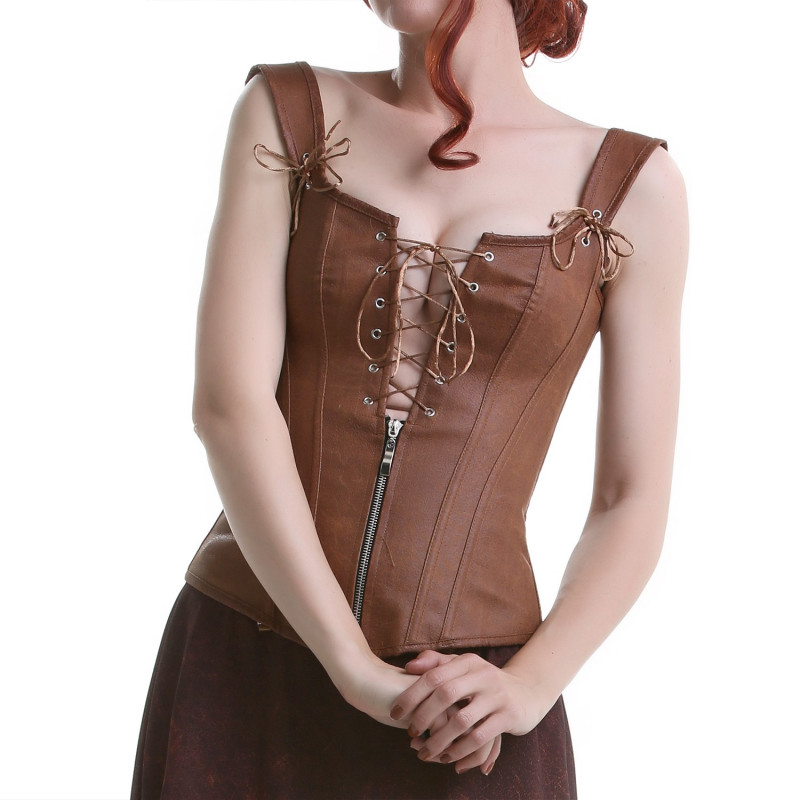Corset Marrón con Tirantes
