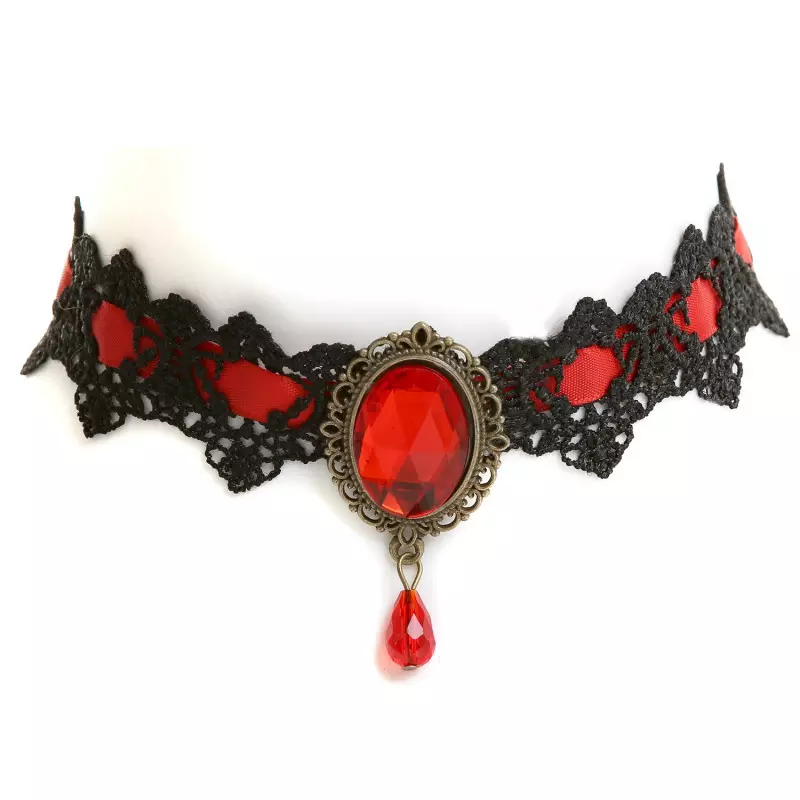 Rotes Halsband mit Häkelspitze der Style-Marke für 4,50 €