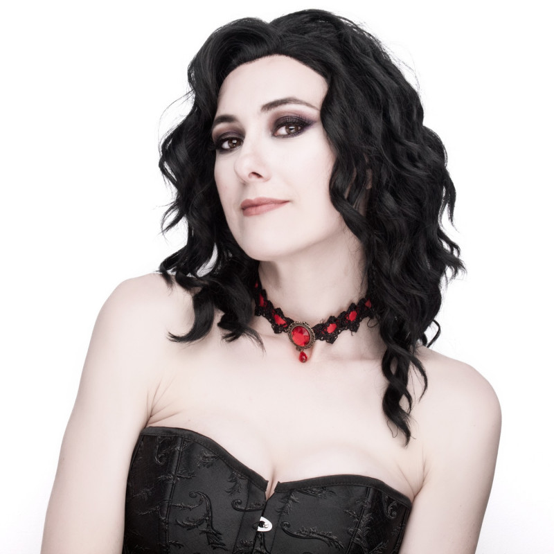 Red Choker with Guipure