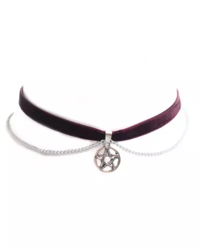 Purple Choker with Pentagram from Crazyinlove Brand at €7.50
