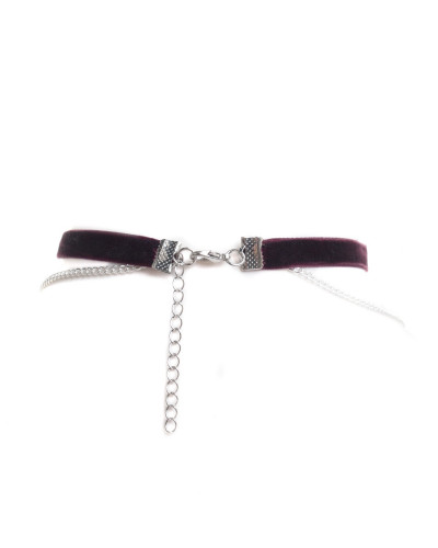 Gargantilla de Terciopelo Morado con Pentagrama y Cadena