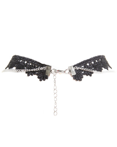 Choker Guipur y Cadena con Araña Calavera