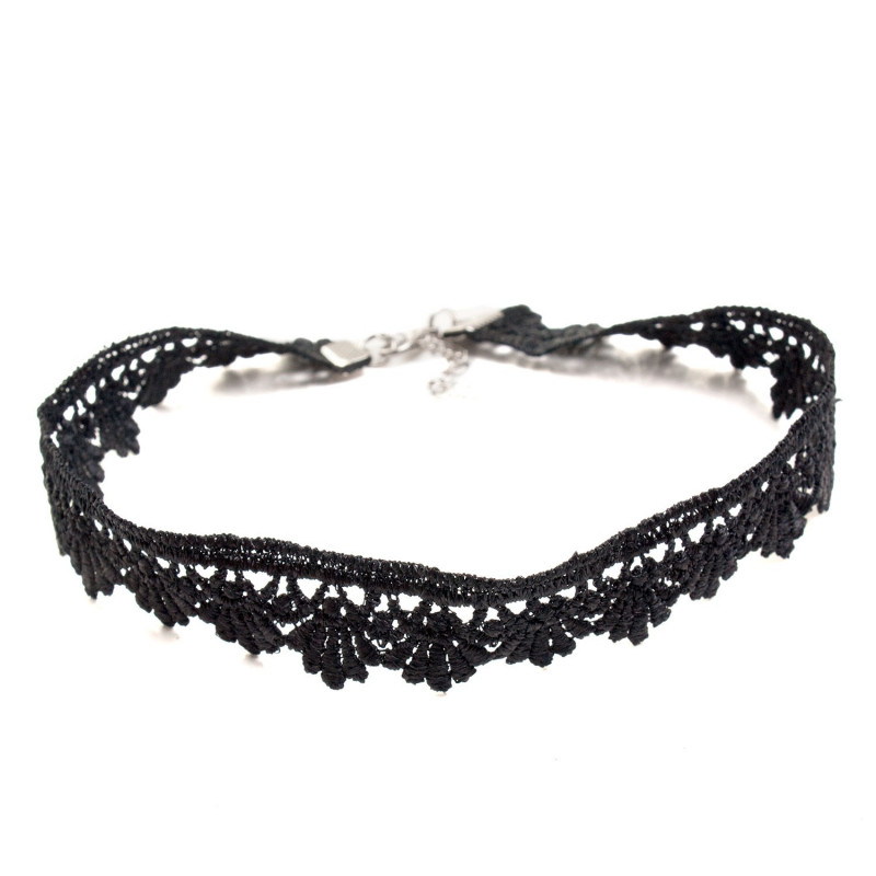 Black Choker Made of Guipure