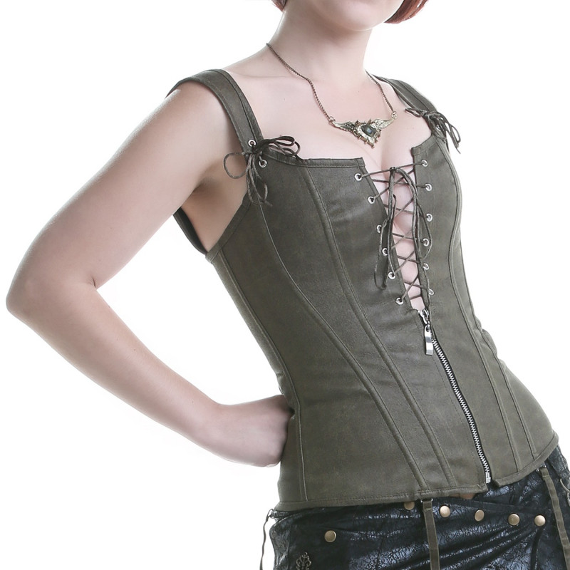 Green Corset with Lacing