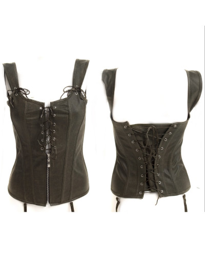 Corset Verde con Tirantes y Cremallera