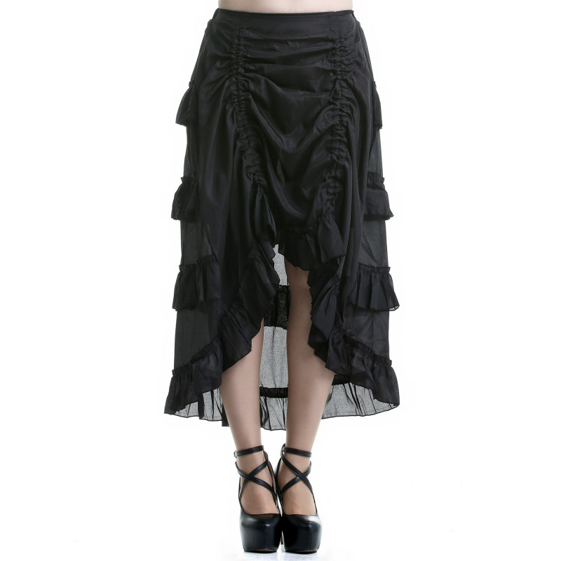 Black Gothic Skirt with Volants