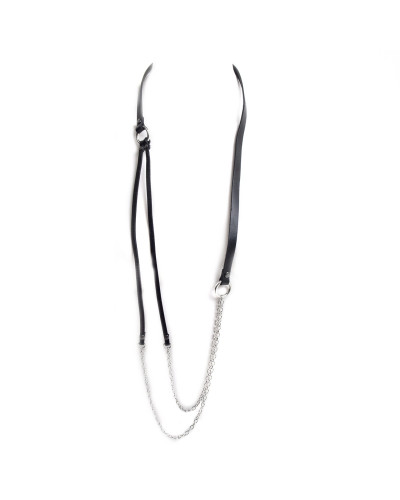 Collar de Cuero con Cadenas