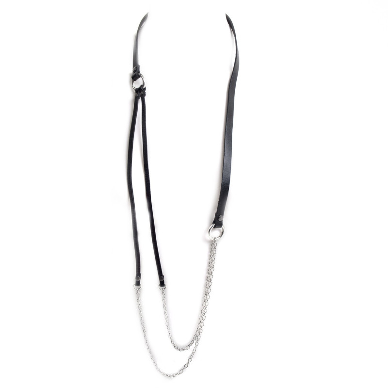 Collar de Cuero con Cadenas