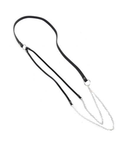Collar de Cuero con Cadenas
