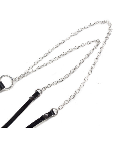 Collar de Cuero con Cadenas