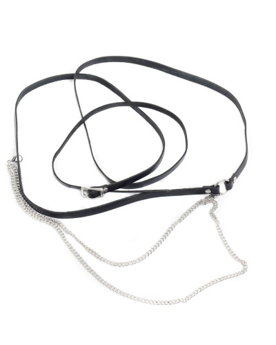 Cinturón de Cuero con Cadena Doble