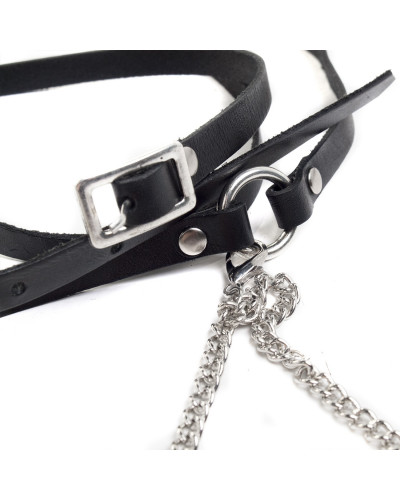 Cinturón de Cuero con Cadena Doble