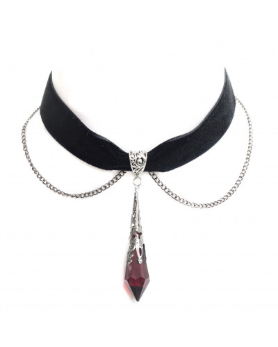 Collar con Colgante en Forma de Péndulo Rojo
