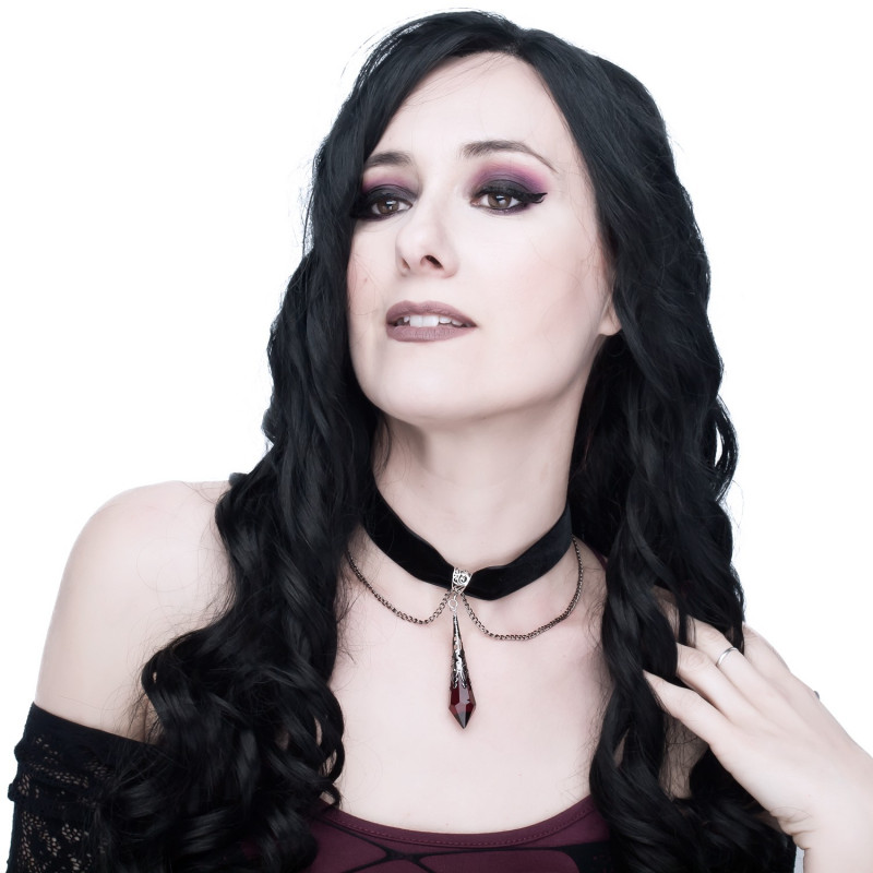 Choker with Red Pendulum
