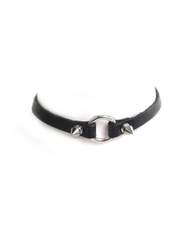 Collar de Cuero con Dos Tachuelas