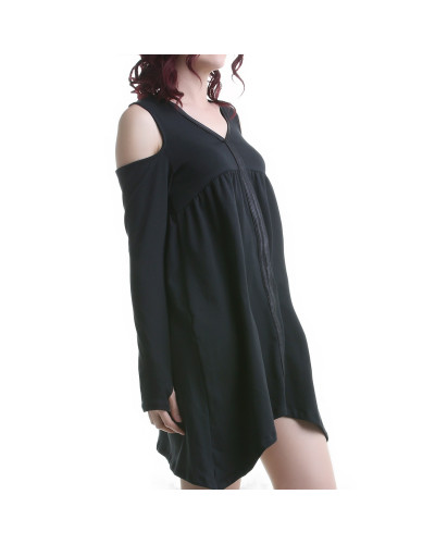 Vestido Hombros Descubiertos y Tiras Polipiel