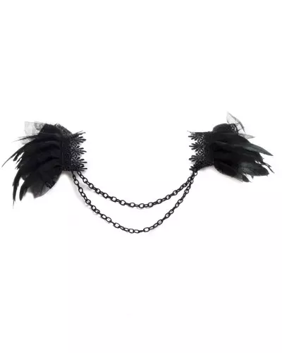 Accesorio Hombreras con Plumas y Cadenas