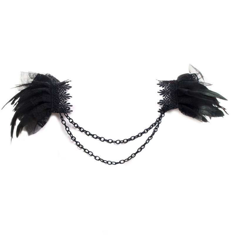 Accesorio Hombreras con Plumas y Cadenas