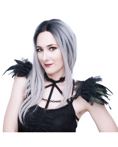 Accesorio Hombreras con Plumas y Cadenas