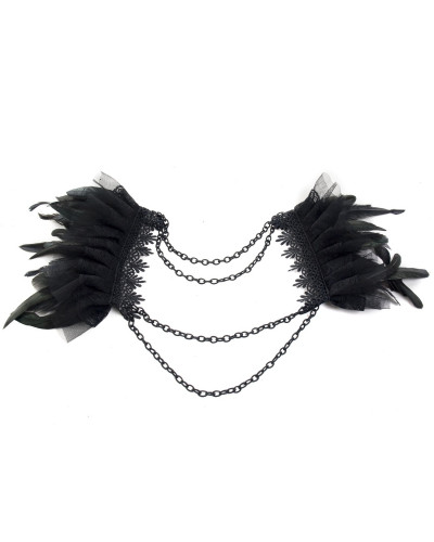 Accesorio Hombreras con Plumas y Cadenas