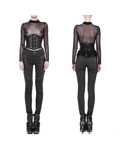 Pantalones Efecto Desgastado con Tachuelas