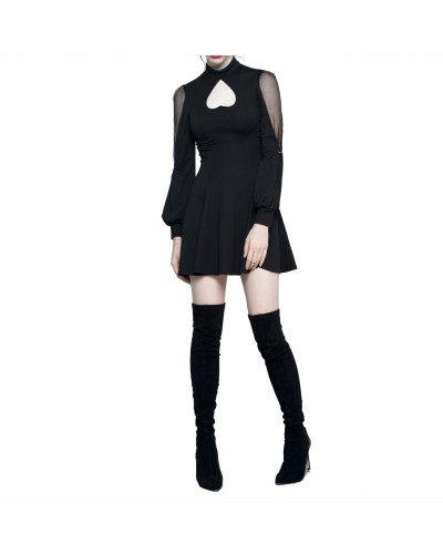 Vestido mangas Abombadas y Escote Corazón Al Revés