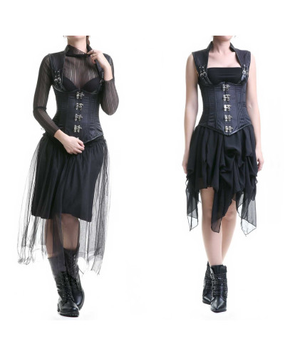 Corset Underbust com Suspensórios e Listras