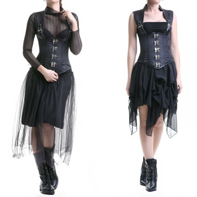 Corset Serre Taille avec Bretelles et Rayures