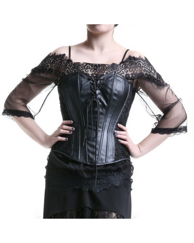 Camisón Blusa de Dormir de Tul y Encaje