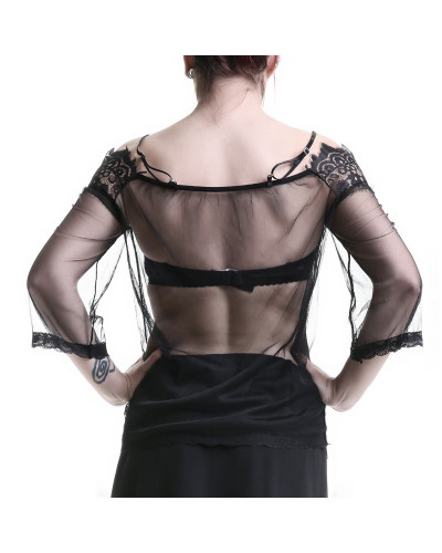 Camisón Blusa de Dormir de Tul y Encaje