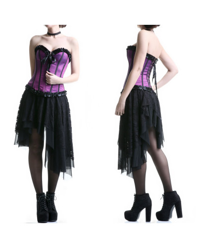 Corset satén Lila estilo Tienda de Corsets