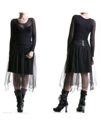 Body Cuello Escote y Mangas Tul