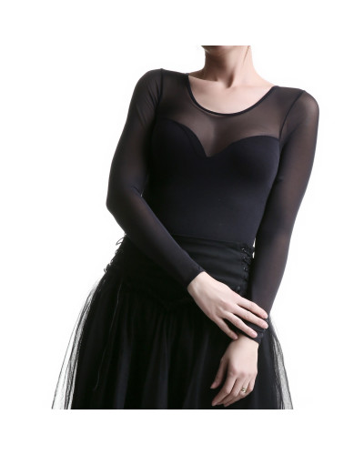 Body Cuello Escote y Mangas Tul