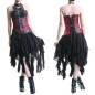 Corset Preto e Vermelho com Pescoço