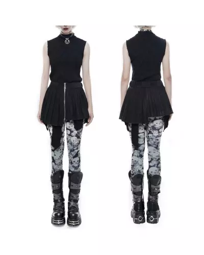 Asymmetrical Skirt with Zipper from Punk Rave Brand at €51.00