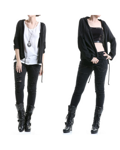 pantalones negros con rotos