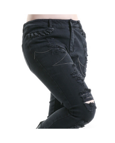 pantalones negros con rotos
