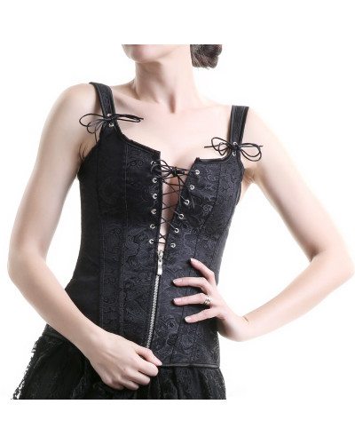 CORSET CON BORDADOS Y CRUZADOS