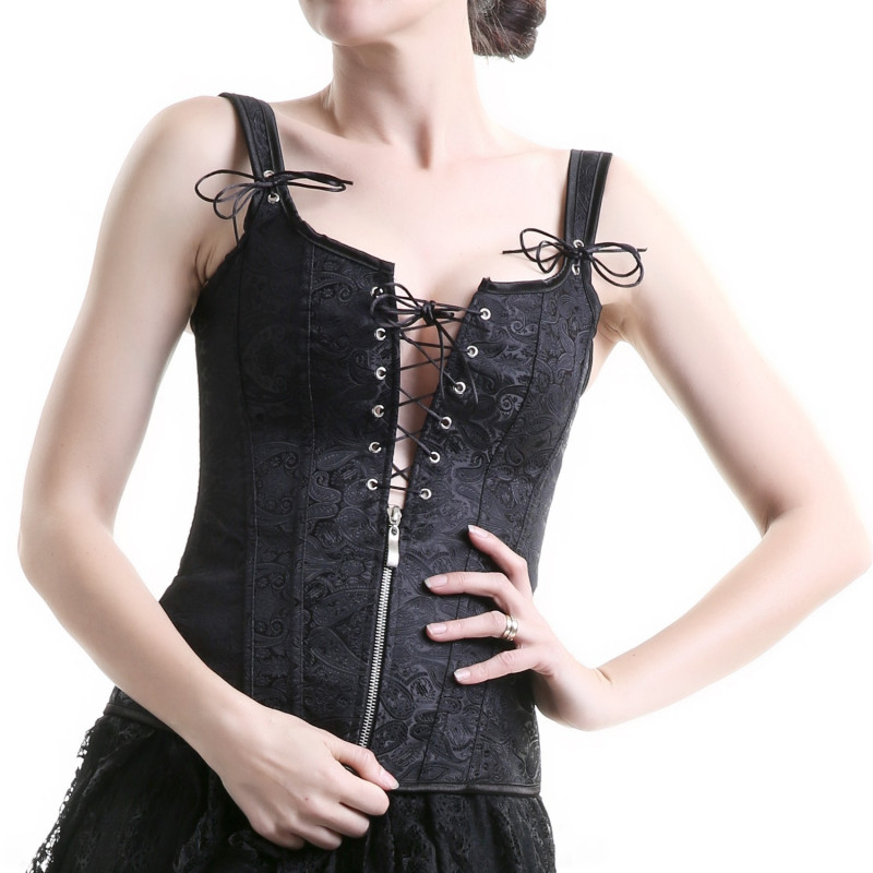 CORSET CON BORDADOS Y CRUZADOS