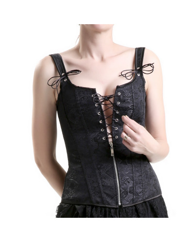 CORSET CON BORDADOS Y CRUZADOS