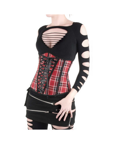 Punk Tartan-Unterbrust-Korsett