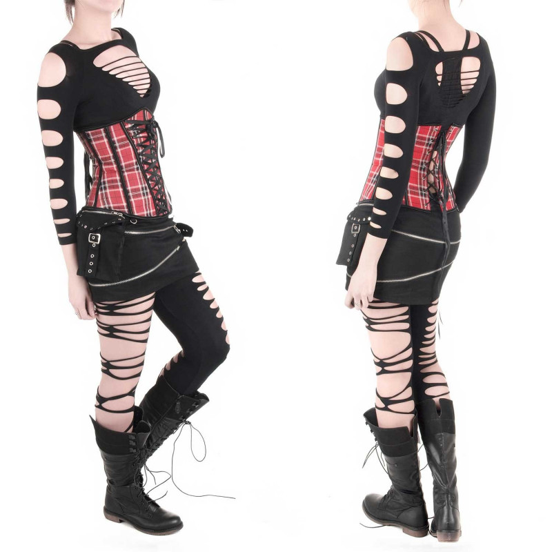 Corpete tartan vermelho