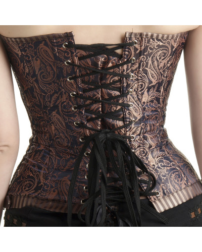 Braunes Steampunk Korsett mit Brokaten