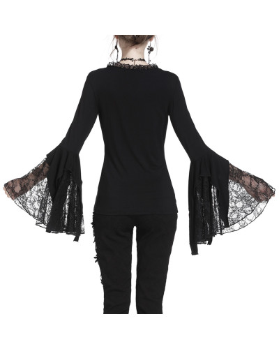 CAMISA GOTICA CON MANGAS DE ENCAJE