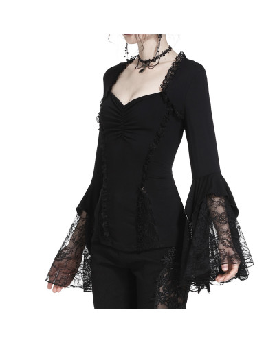 CAMISA GOTICA CON MANGAS DE ENCAJE