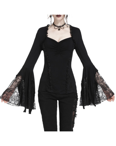 CAMISA GOTICA CON MANGAS DE ENCAJE