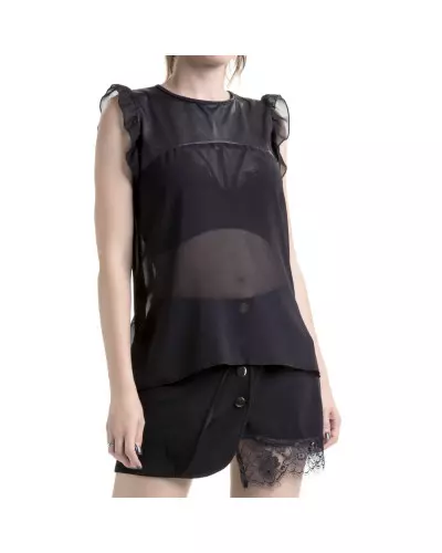 Asymmetric T-Shirt with Tulle from Crazyinlove Brand at €19.90