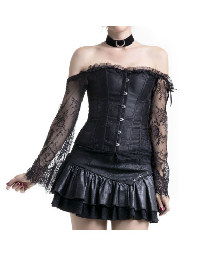 CORSET  NEGRO MANGAS ENCAJE