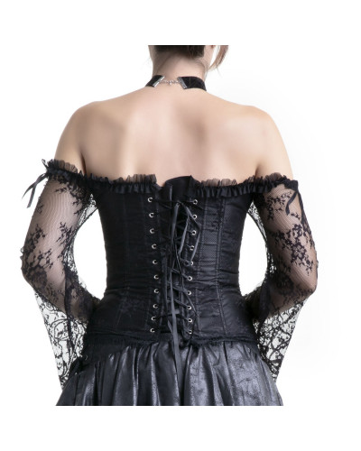 CORSET  NEGRO MANGAS ENCAJE