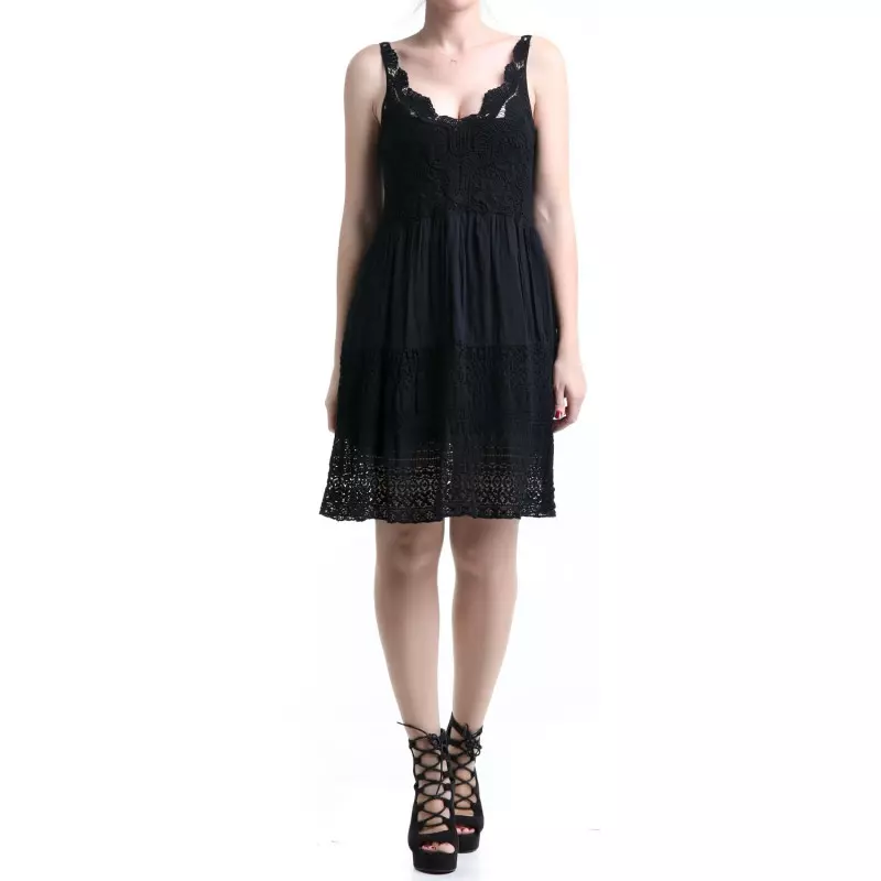 Schwarzes Kleid mit Häkelspitze der Style-Marke für 19,90 €